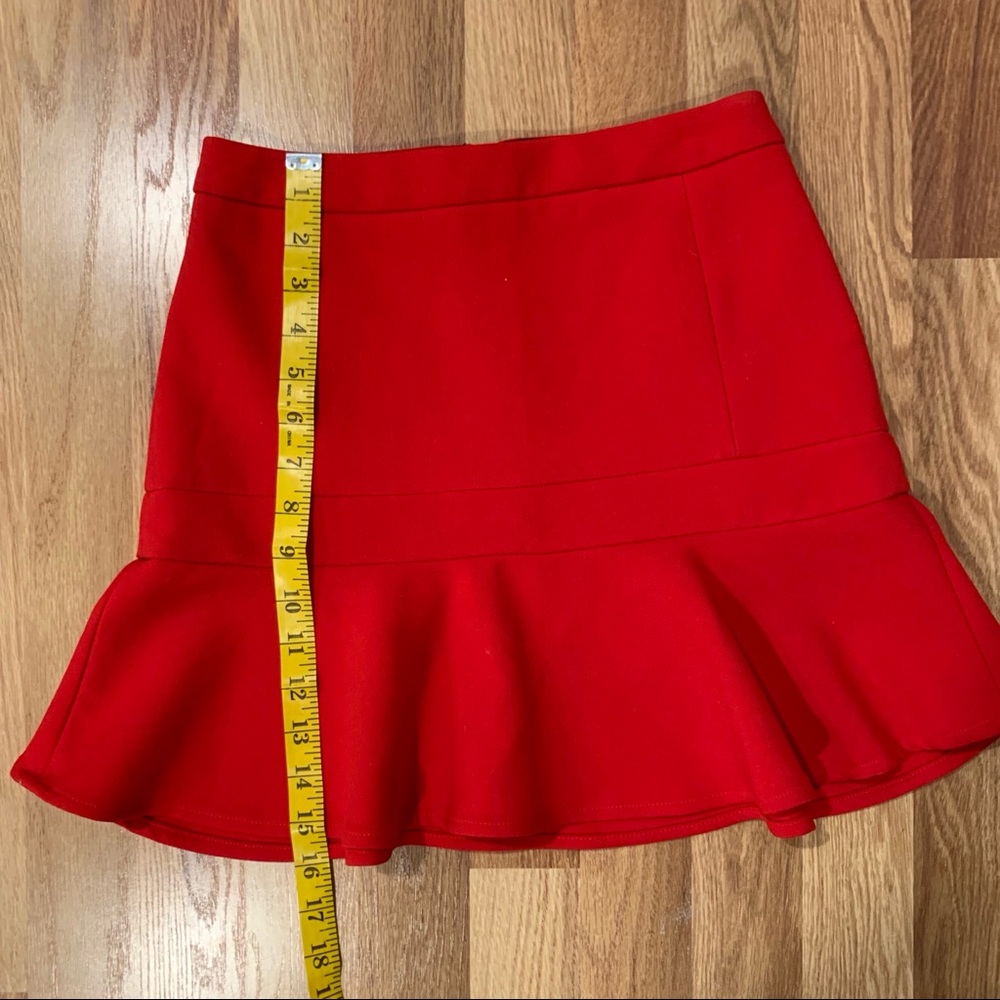Express Red Ruffle Mini Skirt - Picture 4 of 6